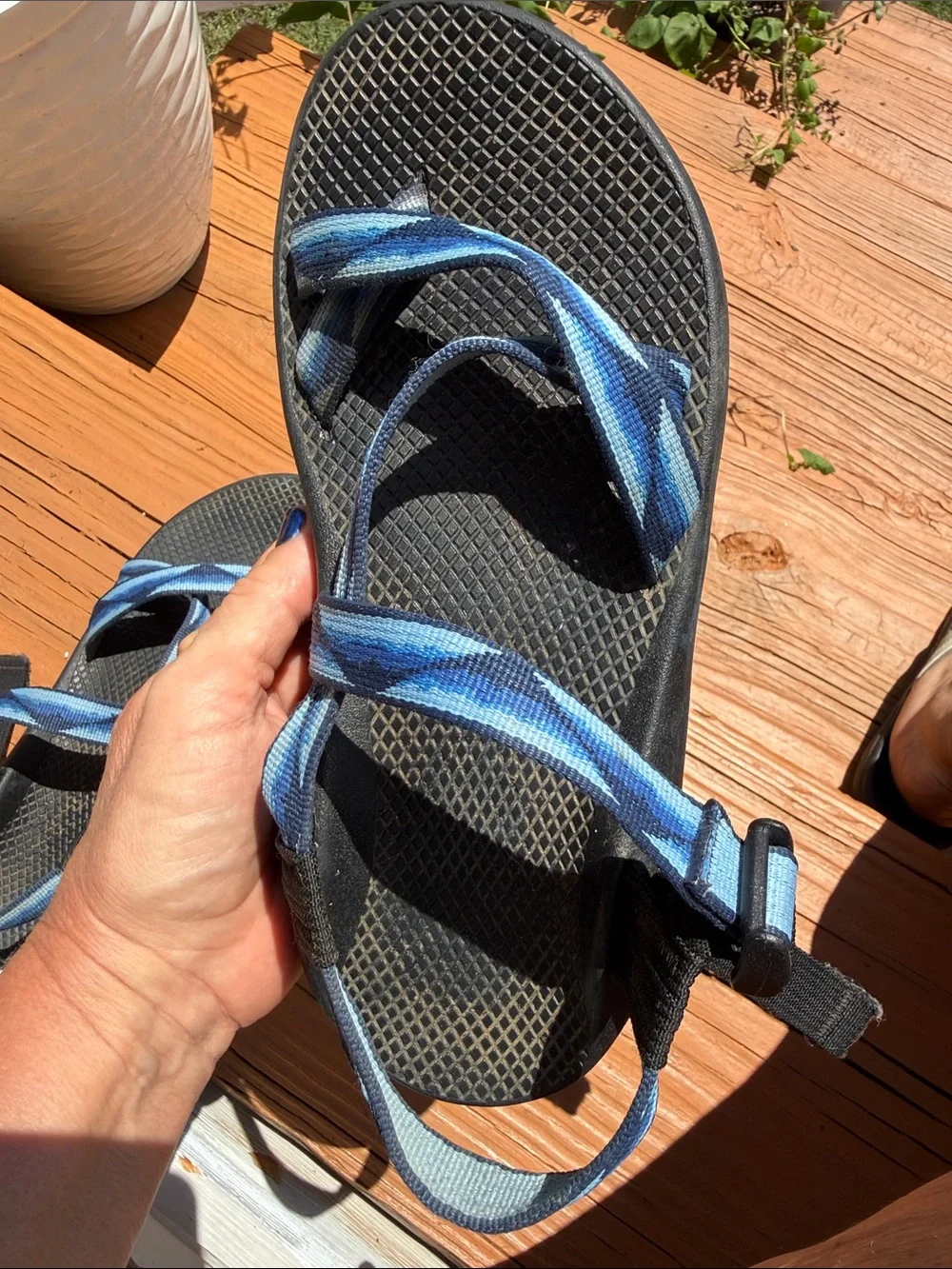 Chaco Men’s 8 Blue Black Z/Strap Sport Sandals Vibram Sole Adjustable